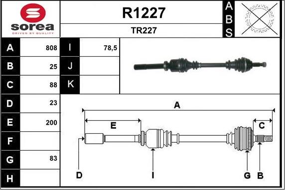 SNRA R1227 - Drive Shaft autospares.lv