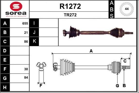 SNRA R1272 - Drive Shaft autospares.lv