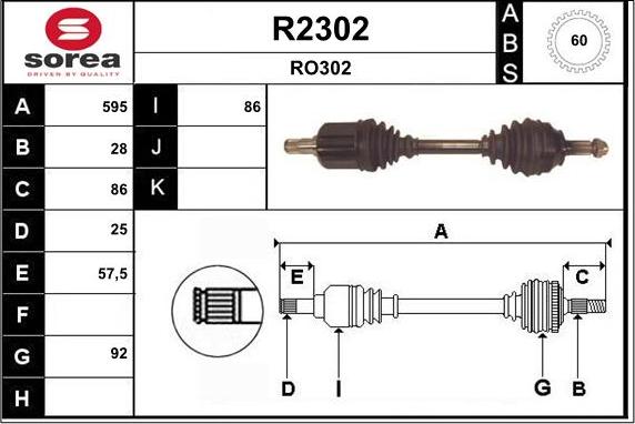 SNRA R2302 - Drive Shaft autospares.lv