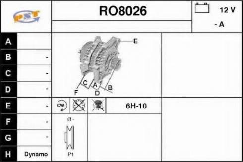 SNRA RO8026 - Alternator autospares.lv