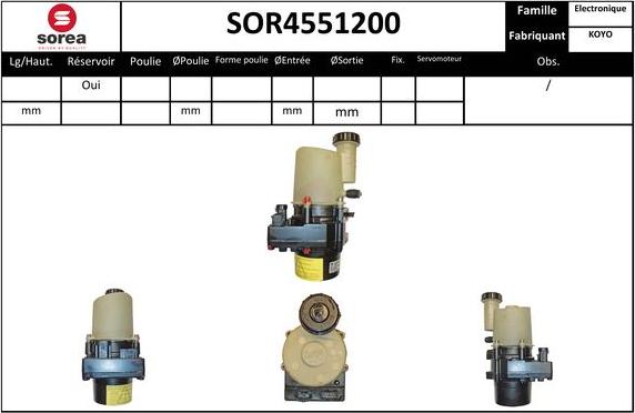 SNRA SOR4551200 - Hydraulic Pump, steering system autospares.lv