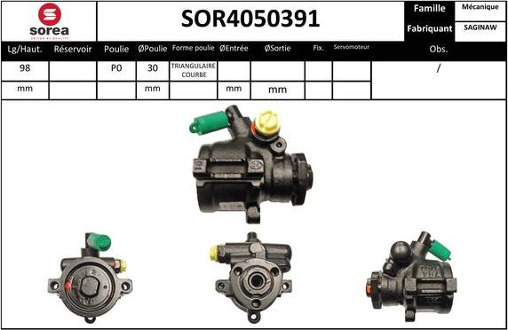 SNRA SOR4050391 - Hydraulic Pump, steering system autospares.lv