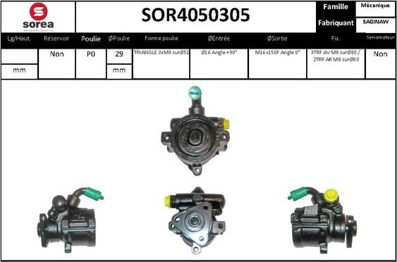 SNRA SOR4050305 - Hydraulic Pump, steering system autospares.lv