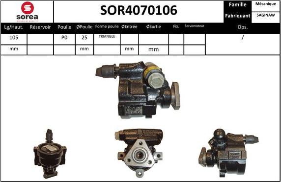 SNRA SOR4070106 - Hydraulic Pump, steering system autospares.lv