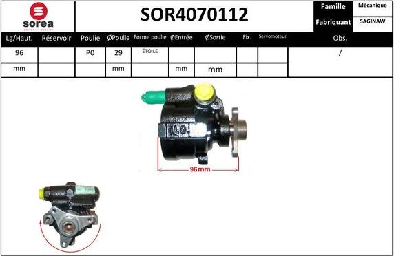 SNRA SOR4070112 - Hydraulic Pump, steering system autospares.lv