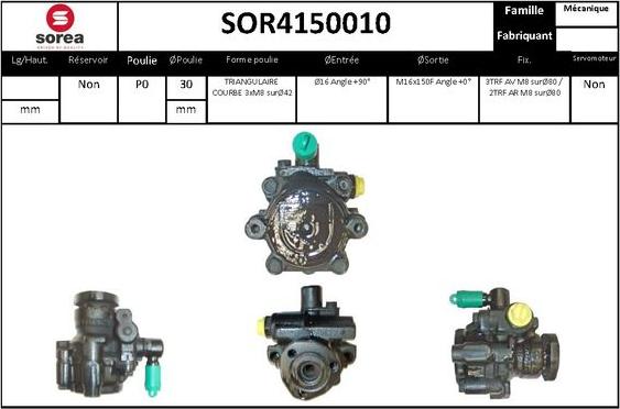 SNRA SOR4150010 - Hydraulic Pump, steering system autospares.lv