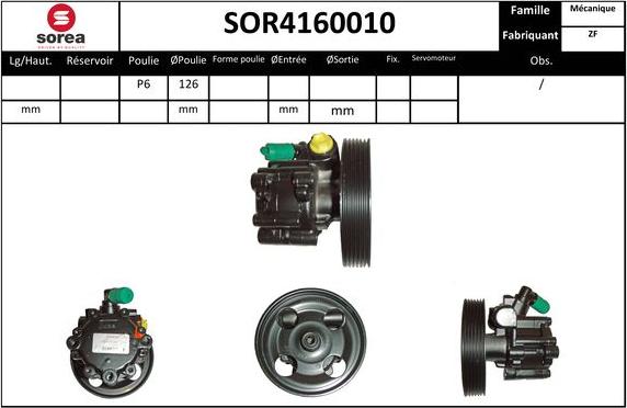 SNRA SOR4160010 - Hydraulic Pump, steering system autospares.lv