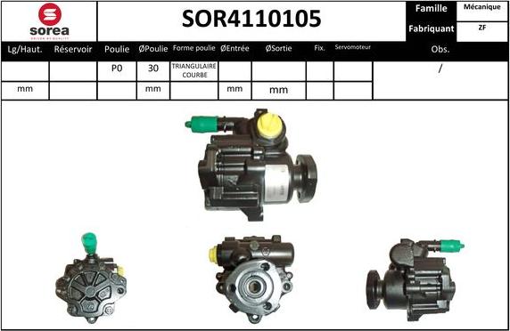 SNRA SOR4110105 - Hydraulic Pump, steering system autospares.lv