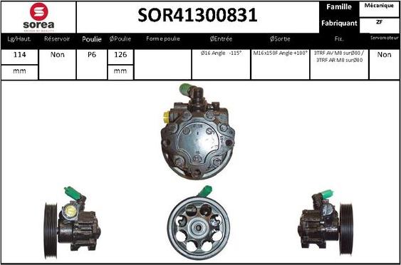 SNRA SOR41300831 - Hydraulic Pump, steering system autospares.lv