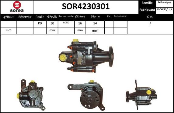 SNRA SOR4230301 - Hydraulic Pump, steering system autospares.lv