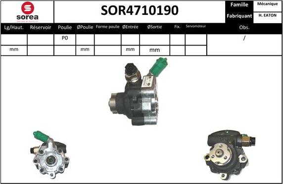 SNRA SOR4710190 - Hydraulic Pump, steering system autospares.lv