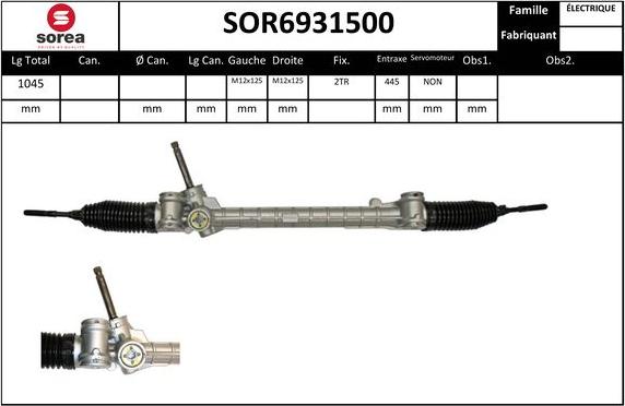 SNRA SOR6931500 - Steering Gear autospares.lv