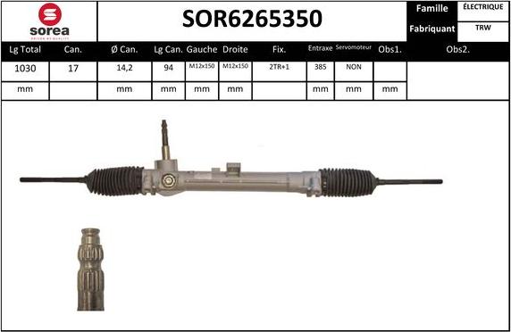 SNRA SOR6265350 - Steering Gear autospares.lv