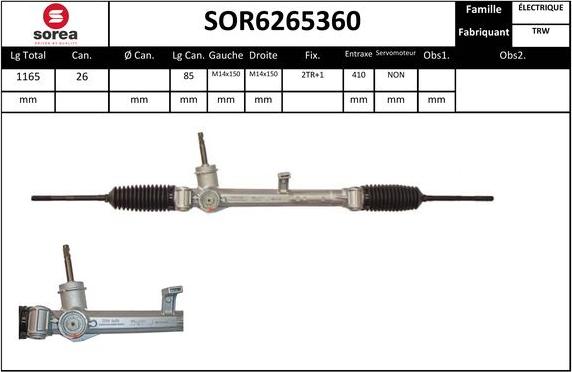 SNRA SOR6265360 - Steering Gear autospares.lv