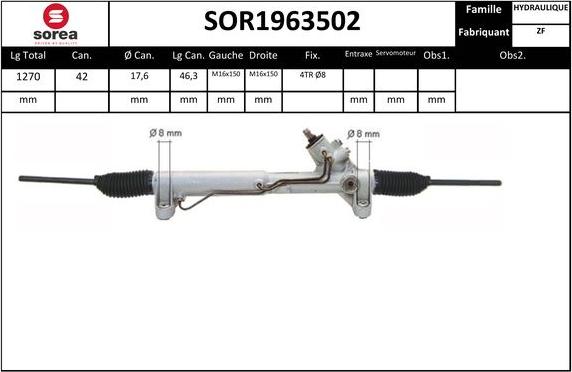 SNRA SOR1963502 - Steering Gear autospares.lv