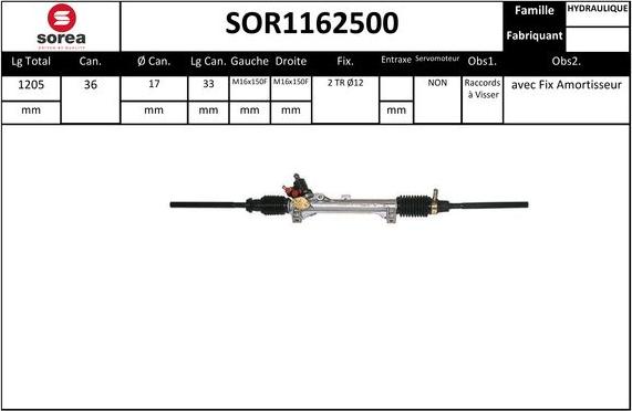 SNRA SOR1162500 - Steering Gear autospares.lv