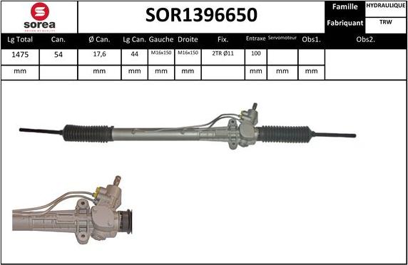 SNRA SOR1396650 - Steering Gear autospares.lv