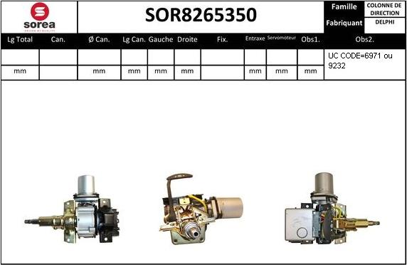 SNRA SOR8265350 - Steering Column autospares.lv