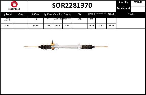 SNRA SOR2281370 - Steering Gear autospares.lv