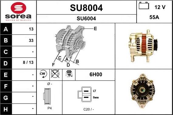 SNRA SU8004 - Alternator autospares.lv
