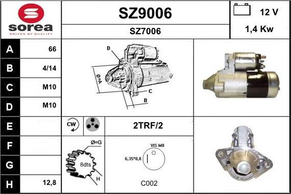 SNRA SZ9006 - Starter autospares.lv