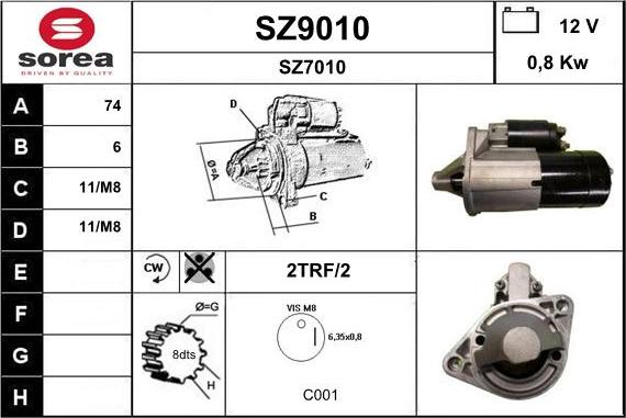 SNRA SZ9010 - Starter autospares.lv