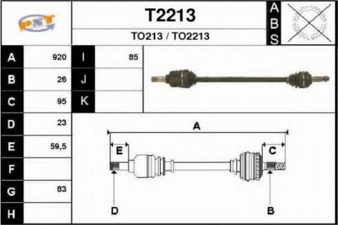 SNRA T2213 - Drive Shaft autospares.lv