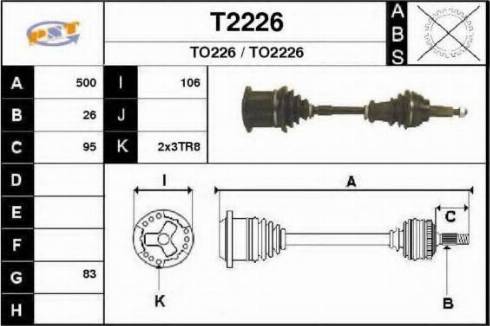 SNRA T2226 - Drive Shaft autospares.lv