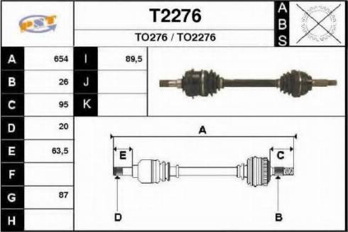 SNRA T2276 - Drive Shaft autospares.lv