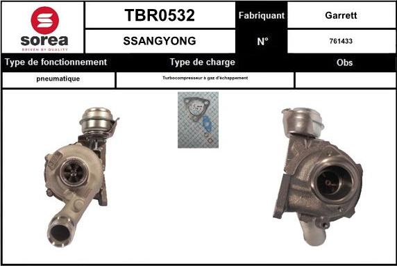 SNRA TBR0532 - Charger, charging system autospares.lv