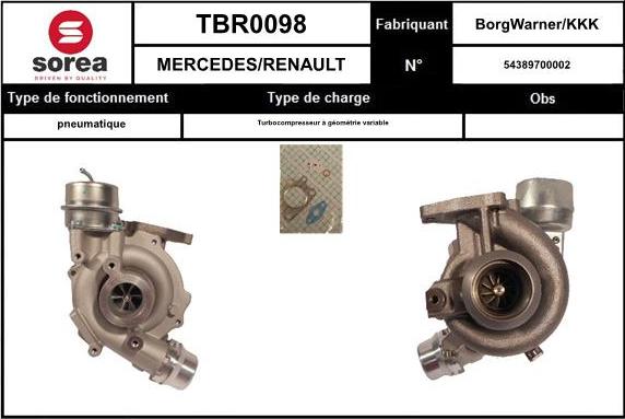 SNRA TBR0098 - Charger, charging system autospares.lv