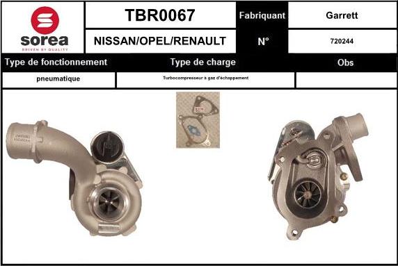 SNRA TBR0067 - Charger, charging system autospares.lv