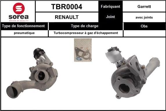 SNRA TBR0004 - Charger, charging system autospares.lv