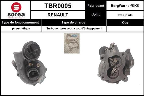 SNRA TBR0005 - Charger, charging system autospares.lv