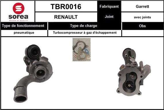 SNRA TBR0016 - Charger, charging system autospares.lv