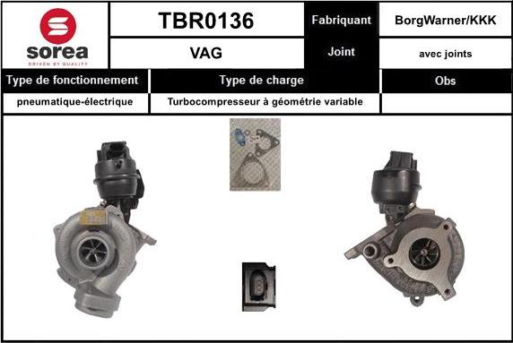 SNRA TBR0136 - Charger, charging system autospares.lv