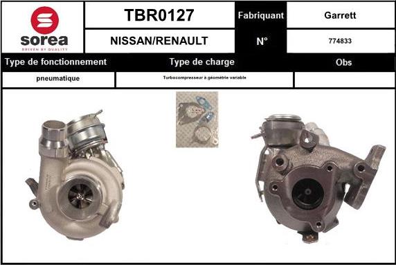 SNRA TBR0127 - Charger, charging system autospares.lv