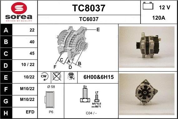 SNRA TC8037 - Alternator autospares.lv