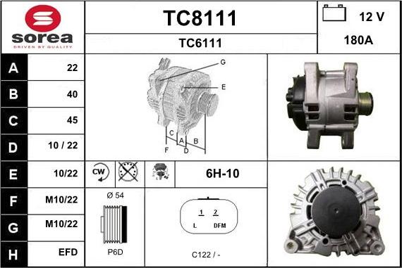 SNRA TC8111 - Alternator autospares.lv