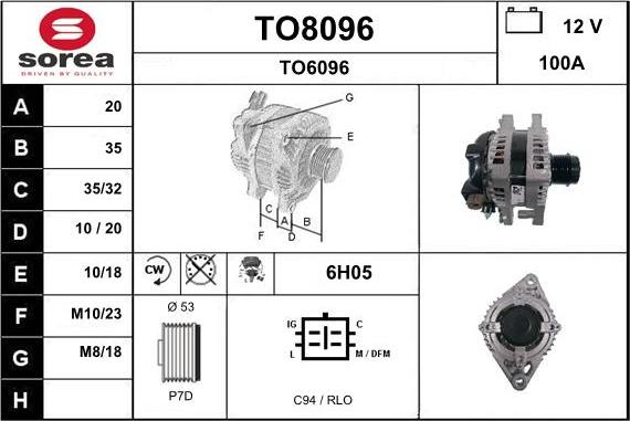 SNRA TO8096 - Alternator autospares.lv