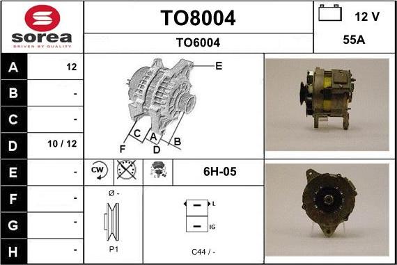 SNRA TO8004 - Alternator autospares.lv