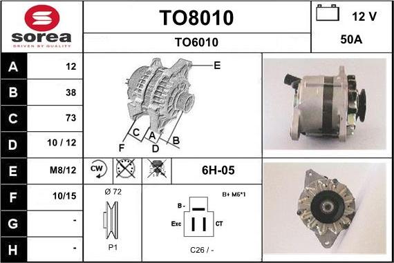 SNRA TO8010 - Alternator autospares.lv