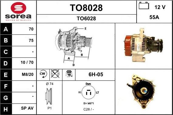 SNRA TO8028 - Alternator autospares.lv