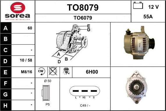 SNRA TO8079 - Alternator autospares.lv