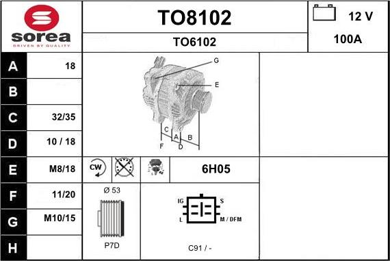 SNRA TO8102 - Alternator autospares.lv