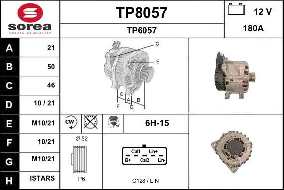 SNRA TP8057 - Alternator autospares.lv