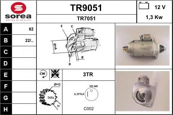 SNRA TR9051 - Starter autospares.lv