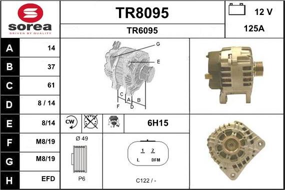 SNRA TR8095 - Alternator autospares.lv