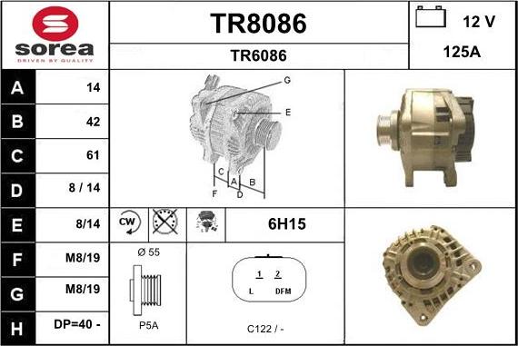 SNRA TR8086 - Alternator autospares.lv