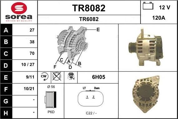 SNRA TR8082 - Alternator autospares.lv